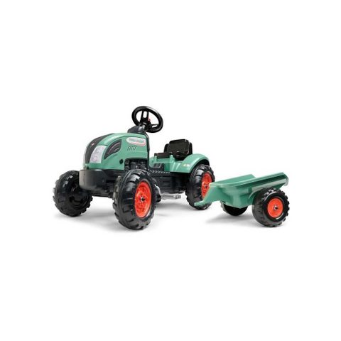 Falk Tracteur Pédales Farm Lander Plastique Recyclé Vert Orange 123x42x53