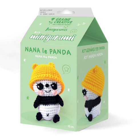 Graine Creative Kit Créatif - Crée Un Minigurumi En Crochet - Panda - Accessoires Inclus