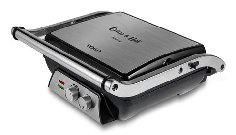 Sogo San-ss-7137 Gaufrier Et Appareil À Croque-monsieur 2000 W Noir, Acier Inoxydable