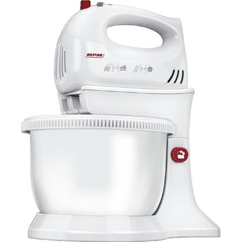 MPM Mélangeur À Pâtisserie Avec Bol Rotative 3,4 L, 5 Vitesses + Turbo Mmr-16z 750w