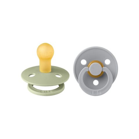 Bibs Sucette bébé - Colour - Embout rond - Pack de 2 - Caoutchouc naturel - Taille 1 Sage Cloud