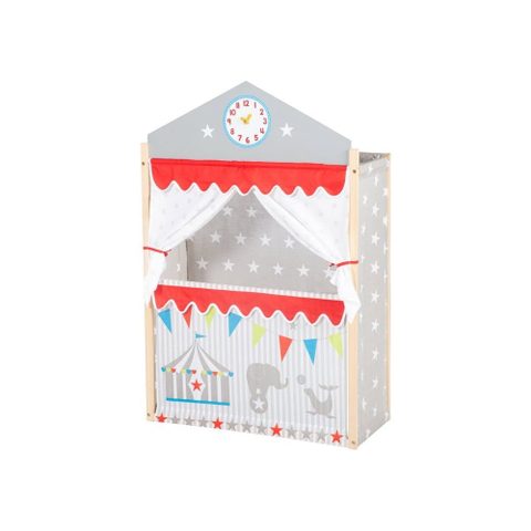Roba Théâtre De Marionnettes Sur Pied En Bois Et Mdf Gris Rouge 84 X 39 X 129 Cm