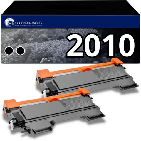 123consommables Packtoner Compatible Avec Brother Tn-2010 Xl, 2 Toners