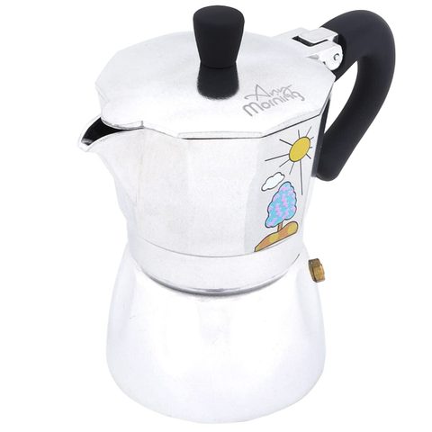 Any Morning Cafetière italienne Espresso 240 ml 6 Tasses Aluminium Facile à nettoyer