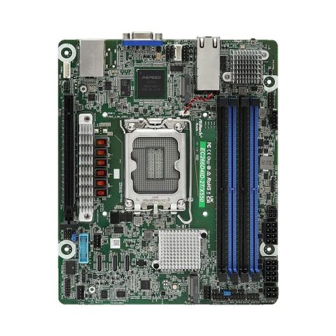 ASRock EC266D4ID-2T/X550 Intel C266 LGA 1700 DDR5 Mini ITX 10GbE AST2600 RAID