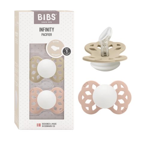 Bibs Lot De 2 Sucettes Anatomiques Infinity, Sans Bisphénol A, Tétine Anatomique En Silicone, Téterelle Symétrique