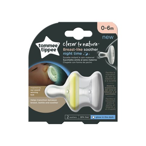 Tommee Tippee Sucette Ctn - Forme Naturelle Nuit X2 0-6 Mois