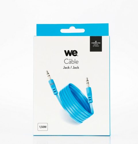 WE Câble jack plat - 1.50 mètres