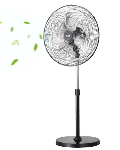 Vevor Ventilateur pied industriel 450 mm, oscillant 90, 5400 CFM