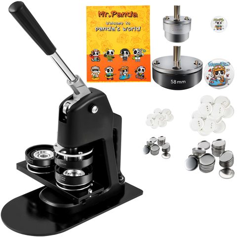 Vevor Machine à badges 25+58mm avec 500 kits et coupe-cercle, en alu/ABS, pour personnalisation