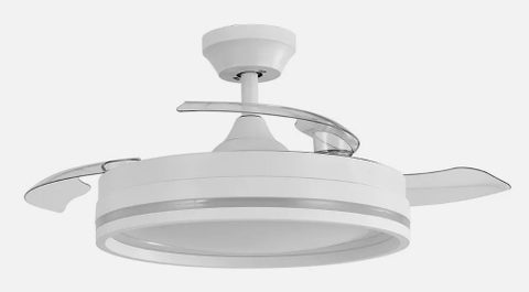 Iluminashop Ventilateur de Plafond avec Lumière 72W 107cm 6 Vitesses Pales Rétractables Télécommande