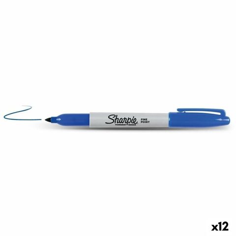 Sharpie Marqueur Permanent Fine Point Bleu (12 Unités)