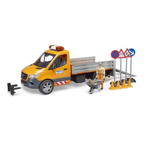 Bruder Camion Municipal Mercedes Benz Sprinter Avec Conducteur, Accessoires Et Module Son Et Lumière