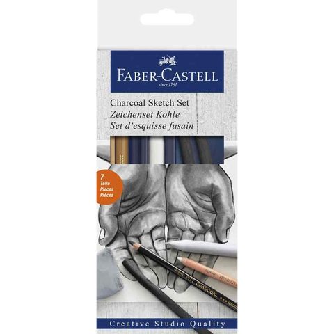 Faber-castell Set D'esquisse Fusain Pitt, 7 Pièces