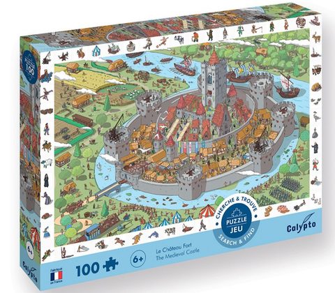 Sentosphere Puzzle Château Fort 61x42 Cm 100 Pièces Multicolor Carton Recyclé