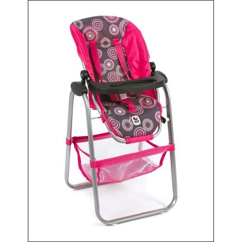 Bayer Chic 2000 Chaise Haute Ton Fuchsia Avec Motifs Pour Poupées