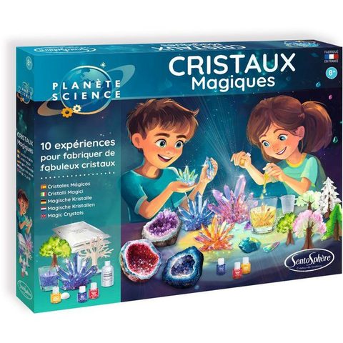 Sentosphere Cristaux Magiques - Collection De Minéraux - 10 Expériences - Cristallisation - Des 8 Ans