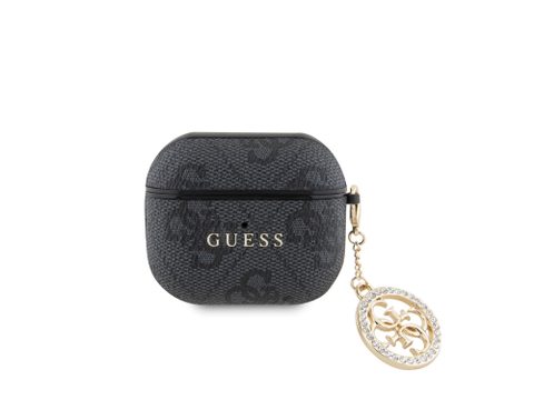 Guess Coque pour Airpods 3 4G Script avec Charm Scintillant Ornée de Strass