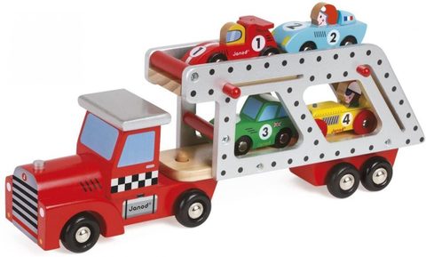 Juratoys-janod Camion Porte-voitures Story 41,5 X 12 X 16 Cm Multicolor Bois