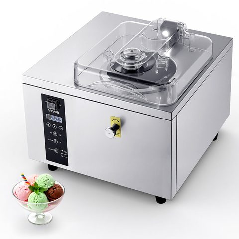 Vevor Sorbetière 500 W - Turbine à glace dure 5 L/h, cylindre inox 2,8 L, affichage LED