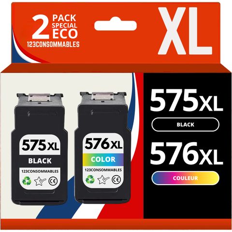 123consommables Pack Compatible Canon Pg-575xl/cl-576xl, 2 Cartouches