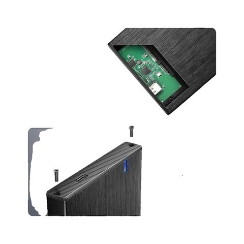 Axagon Disque dur externe - EE25-XA6C - USB-C 5 Gbit/s - SATA 6 G - Aluminium 2 5 pouces