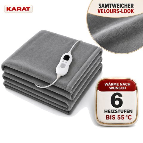 Floordirekt Couverture Chauffante Électrique Borea Gris 180 X 130 Cm