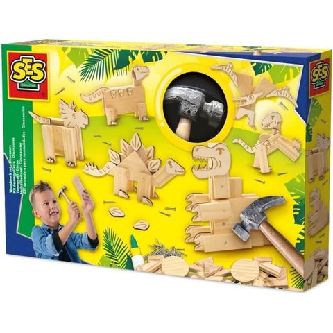 Ses Creative Kit De Menuiserie - Dinosaures - Avec Clous Et Colle