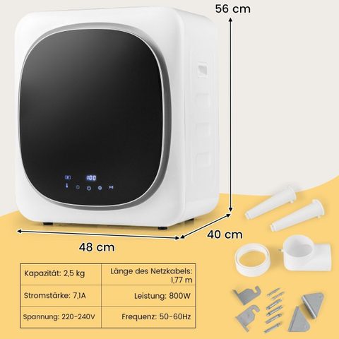 Northix Sèche-linge compact 5 kg avec écran tactile LED