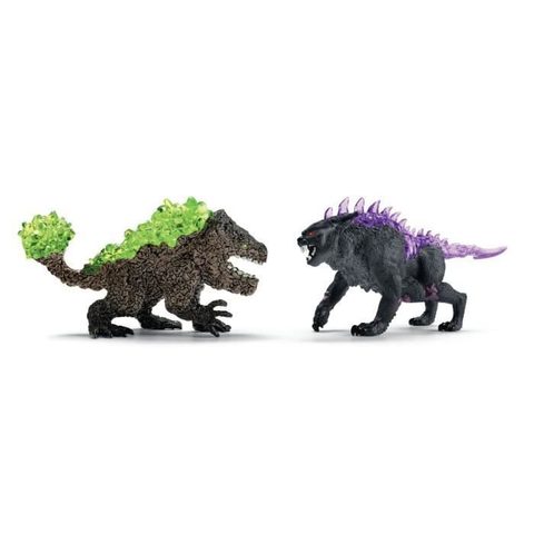 Schleich Figurines Duo Lynx Des Ténebres Vs Broyeur De Pierre, 70827 Eldrador Creatures, Des 6 Ans