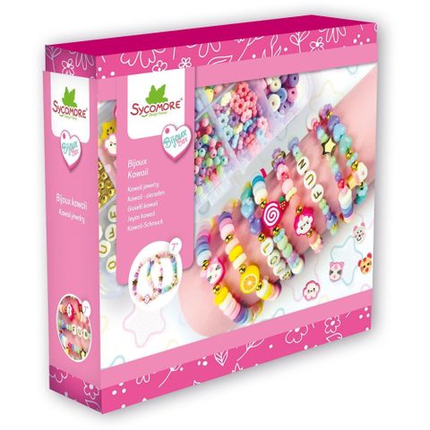 Sycomore C Bijoux Kawaii Pâte Polymère Perles Acidulées Dorées 17,5x16,5x4,5 Cm