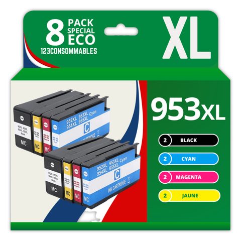 123consommables 953xl - Pack De 4 Cartouches