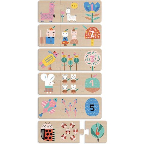 Vilac Puzzle Éducatif 6 Puzzles Trio Bleu Bois