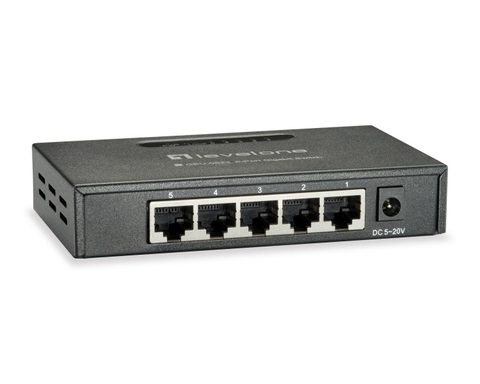Level-one Switch GEU-0523 5 ports Gigabit Ethernet boîtier métal mural