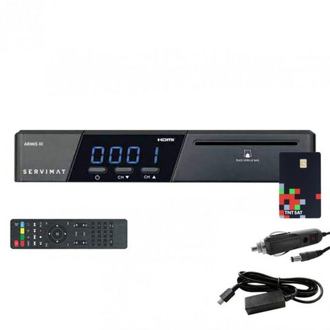 Servimat Récepteur TV satellite HD + Carte TNTSAT V6 + Câble 12V + Déport IR 1.80m