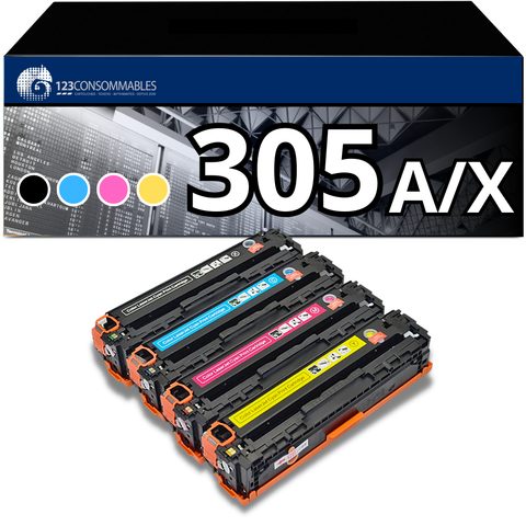 123consommables Pack 4 Toners Compatible Hp 305a/x