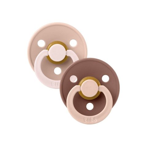 Bibs Sucette bébé - Studio Colour - Ronde - T2 - Caoutchouc naturel - Woodchuck Mix - Pack de 2