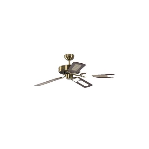Pepeo Ventilateur Plafonnier Potkuri Antique Brass/mahogany 3 Vitesses