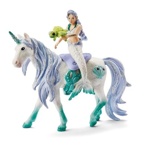 Schleich Figurine Sirene sur licorne de mer, 70594 Bayala, 4 pieces, Des 5 ans