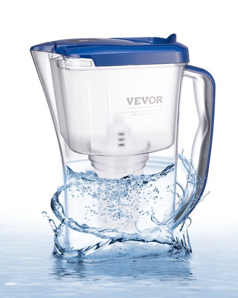 Vevor Carafe Filtrant Pichet 9 Tasses Capacité de Filtre 150 L en 5 Étages