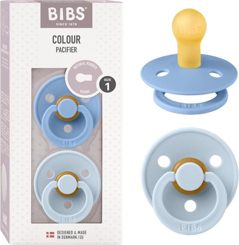 Bibs Sucettes Lot De 2 Taille 1 0-6 Mois Sky Blue/baby Latex De Caoutchouc