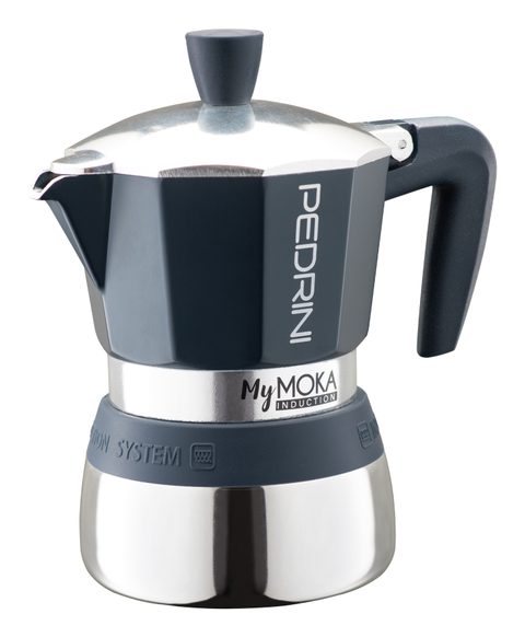 Pedrini Mymoka Induction Cafetière À Moka Bleu, Acier Inoxydable