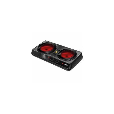 Mpm Céramique Double Plaque Chauffante - 19 Et 16,5 Cm