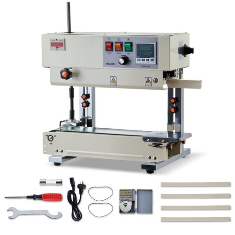 Vevor Machine Sceller Continu Scelleuse Bande Verticale Largeur Scellage 6-12 Mm