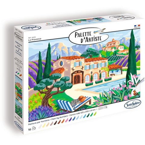 Sentosphere Peinture Acrylique - Palette D'artiste - La Provence - Peinture A Numéro Pour Adulte - Tableau En Carte Toilée