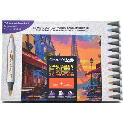 NAN Kit Coloriage Mystère Oz_international Graph'it Go City Sunset Multicolor Autres