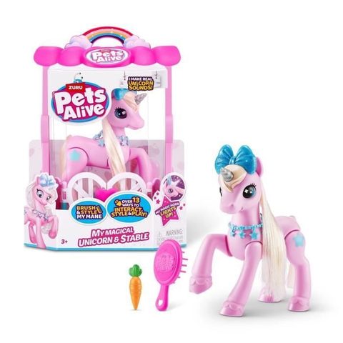 Zuru Licorne Interactif - My Magical Unicorn Pets Alive - 13 Interactions Et Jeux Pour Découvrir La Magie De Ta Licorne
