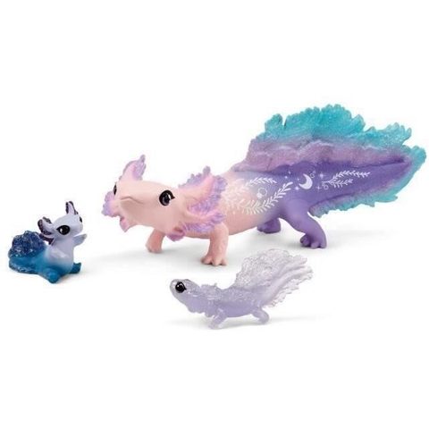 Schleich Figurine Animaux Marins - C Avec Salamandre Axolotl - Assortiment De 3 Jouets Avec Maman Et Bébé Axolotl - A Offr