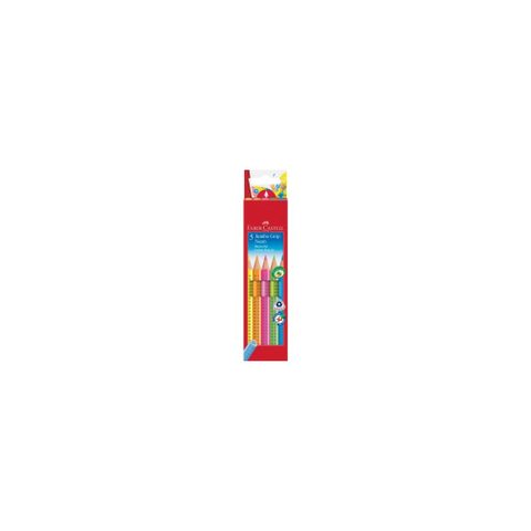 Faber-castell Crayons De Couleur Jumbo Grip Neon Triangulaires Fluorescents 175 Mm
