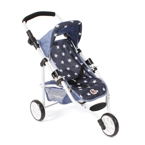 Bayer Chic 2000 Petite Poussette De Jogging Lola Pour Poupées Bleu Marine Avec Étoiles